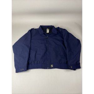 Carhartt J73 NVY Navy Blue Front Lined Full Zip Work Bomber Jacket Mens Size 2XL